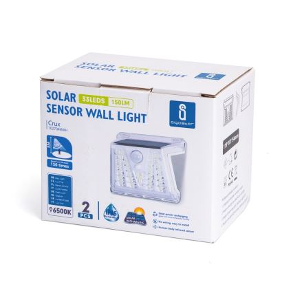 Aigostar - Set 2x LED spoljašnja solarna rasveta sa senzorom LED/1,48W/3,7V IP65