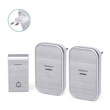 Aigostar - Set 2x Utično bežično zvono 230V/12V IP44 srebrni