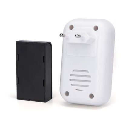 Aigostar - Set 2x Utično bežično zvono 230V/12V IP44 bela/crni