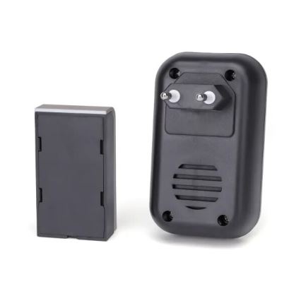 Aigostar - Set 2x Utično bežično zvono 230V/12V IP44 crni/bakrena