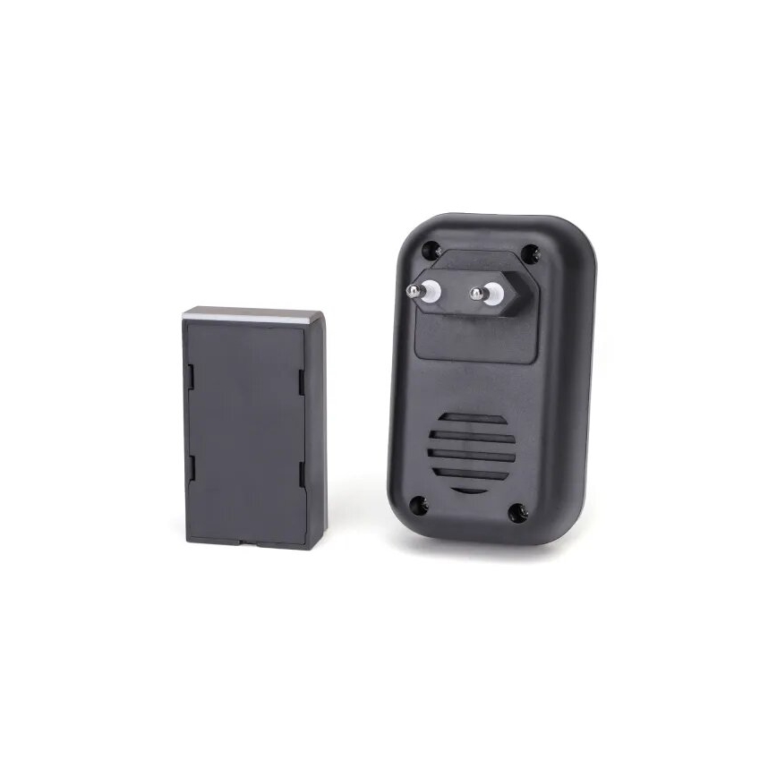 Aigostar - Set 2x Utično bežično zvono 230V/12V IP44 crni/bakrena