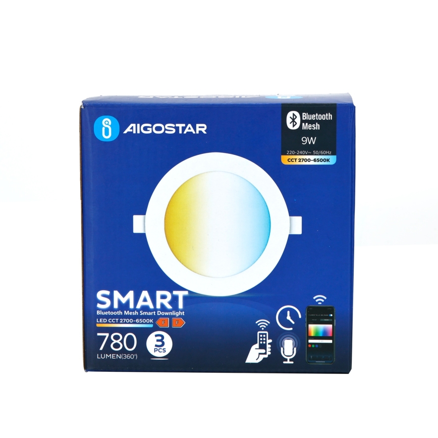 Aigostar - Set 3x LED Prigušivo ugradbeno svetlo MESH LED/9W/230V 2700K-6500K pr. 14,5 cm