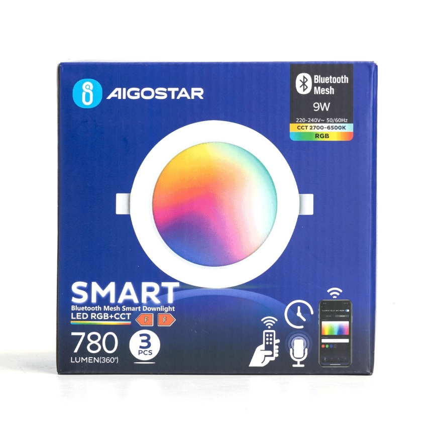 Aigostar - Set 3x LED RGB Prigušiva ugradbena lampa MESH LED/9W/230V 2700K-6500K pr.14,5cm