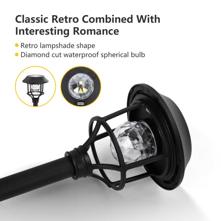 Aigostar - Set 4x LED RGB Solarna lampa LED/0,2W/2V 40 mAh IP44