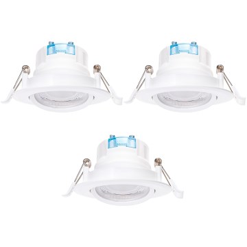 Aigostar - SET od 3 LED ugradnih svetiljki LED/5W/230V 4000K Ø 8,5 cm bela