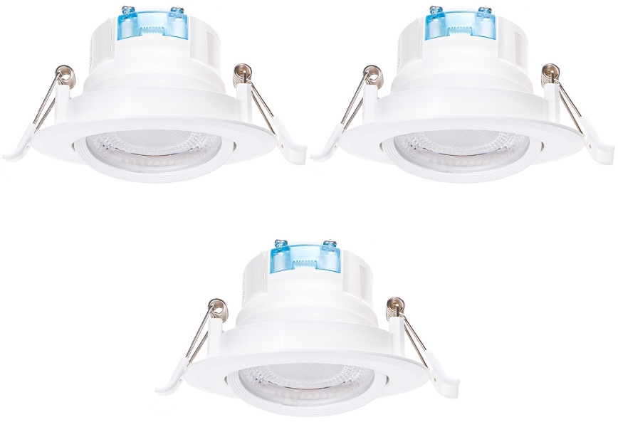 Aigostar - SET od 3 LED ugradnih svetiljki LED/5W/230V 4000K Ø 8,5 cm bela