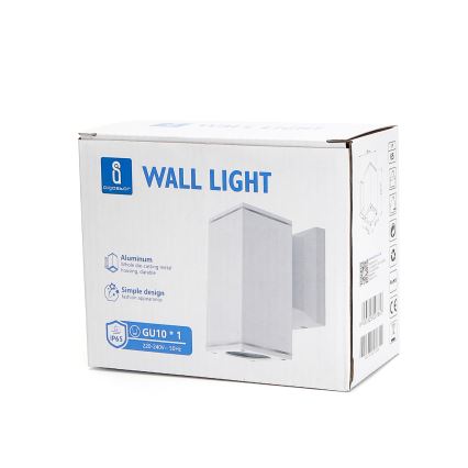 Aigostar - spoljašnja zidna lampa 1xGU10/230V bela IP65 uglast