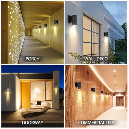 Aigostar - spoljašnja zidna lampa 1xGU10/230V crno IP65 okrugli