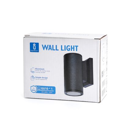 Aigostar - spoljašnja zidna lampa 1xGU10/230V crno IP65 okrugli