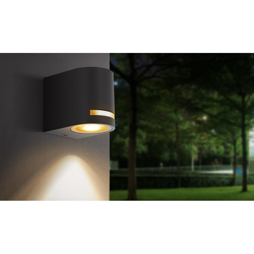 Aigostar - spoljašnja zidna lampa 1xGU10/35W/230V crno IP54