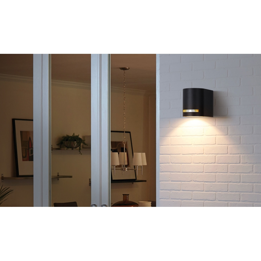Aigostar - spoljašnja zidna lampa 1xGU10/35W/230V crno IP54