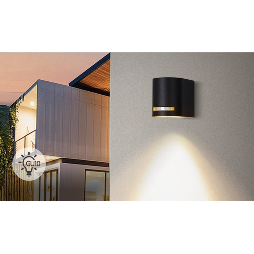 Aigostar - spoljašnja zidna lampa 1xGU10/35W/230V crno IP54