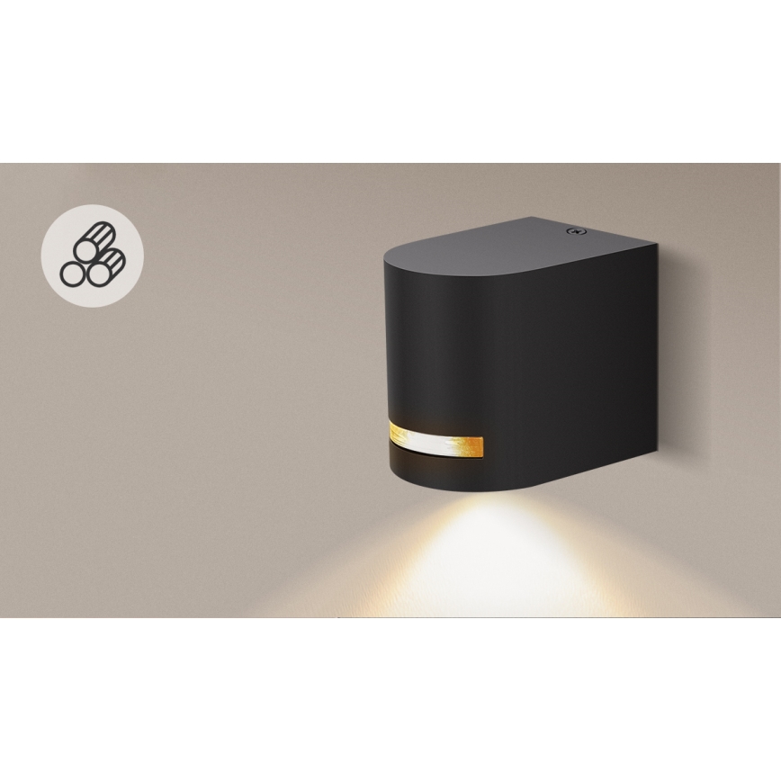 Aigostar - spoljašnja zidna lampa 1xGU10/35W/230V crno IP54