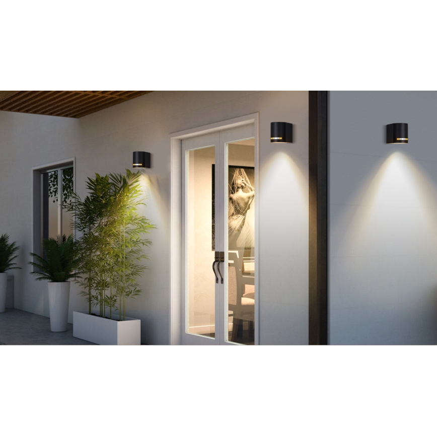 Aigostar - spoljašnja zidna lampa 1xGU10/35W/230V crno IP54