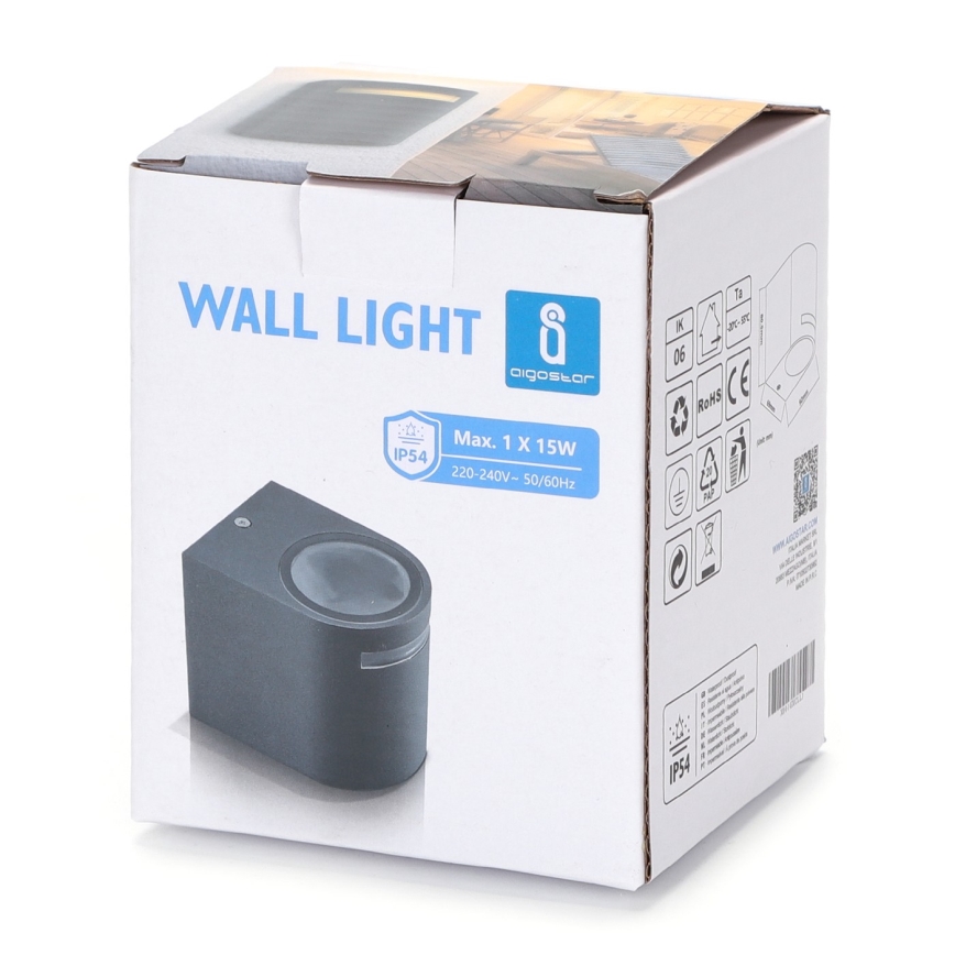 Aigostar - spoljašnja zidna lampa 1xGU10/35W/230V crno IP54