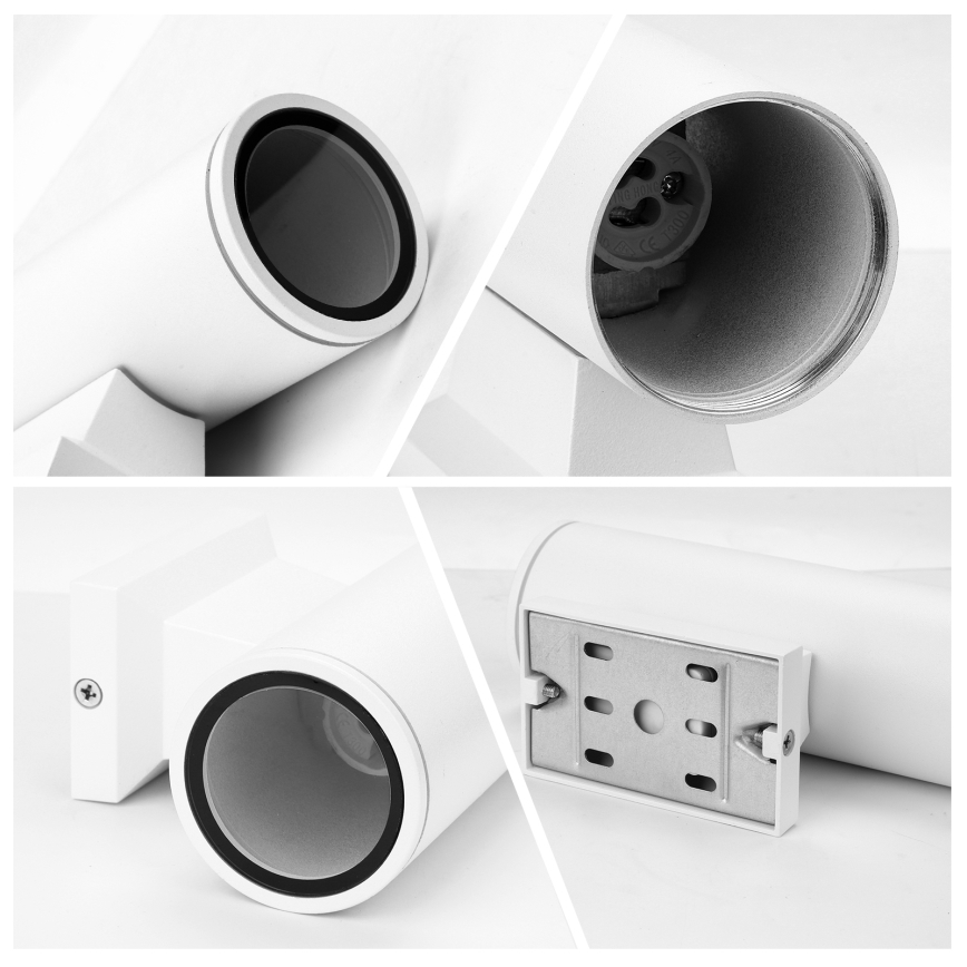 Aigostar - spoljašnja zidna lampa 2xGU10/230V bela IP65 okrugli