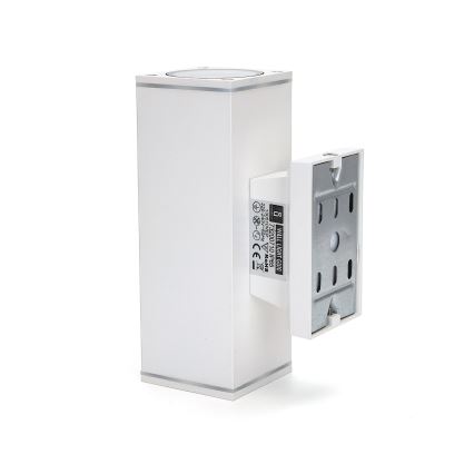 Aigostar - spoljašnja zidna lampa 2xGU10/230V bela IP65 uglast