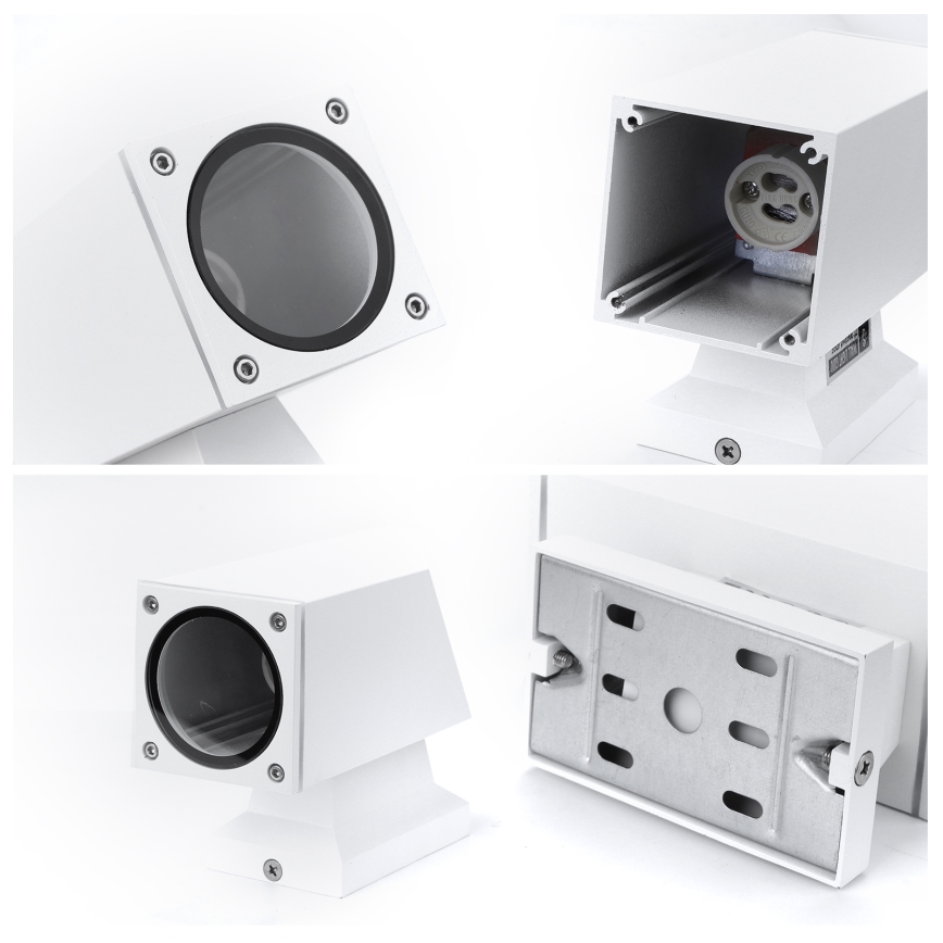 Aigostar - spoljašnja zidna lampa 2xGU10/230V bela IP65 uglast