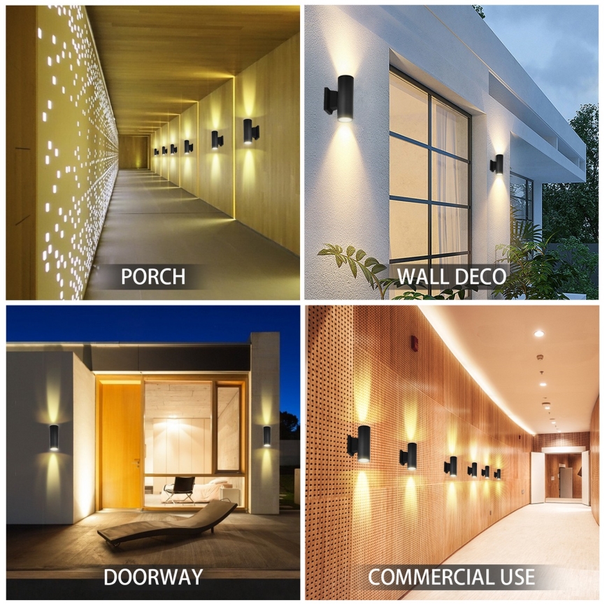 Aigostar - spoljašnja zidna lampa 2xGU10/230V crno IP65 okrugli