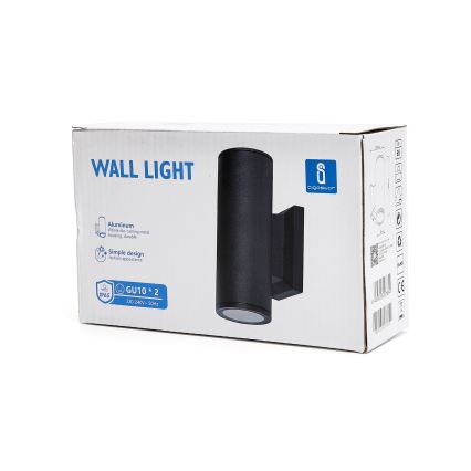 Aigostar - spoljašnja zidna lampa 2xGU10/230V crno IP65 okrugli