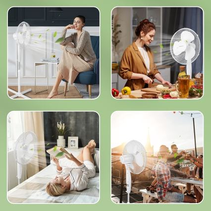 Aigostar - Stajaći ventilator 45W/230V 120 cm bela