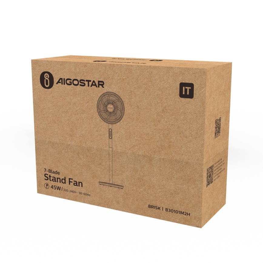 Aigostar - Stojeći ventilator 45W/230V 110 cm beo