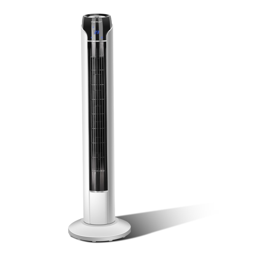 Aigostar - Stojeći ventilator 50W/230V crna/bela + daljinski upravljač
