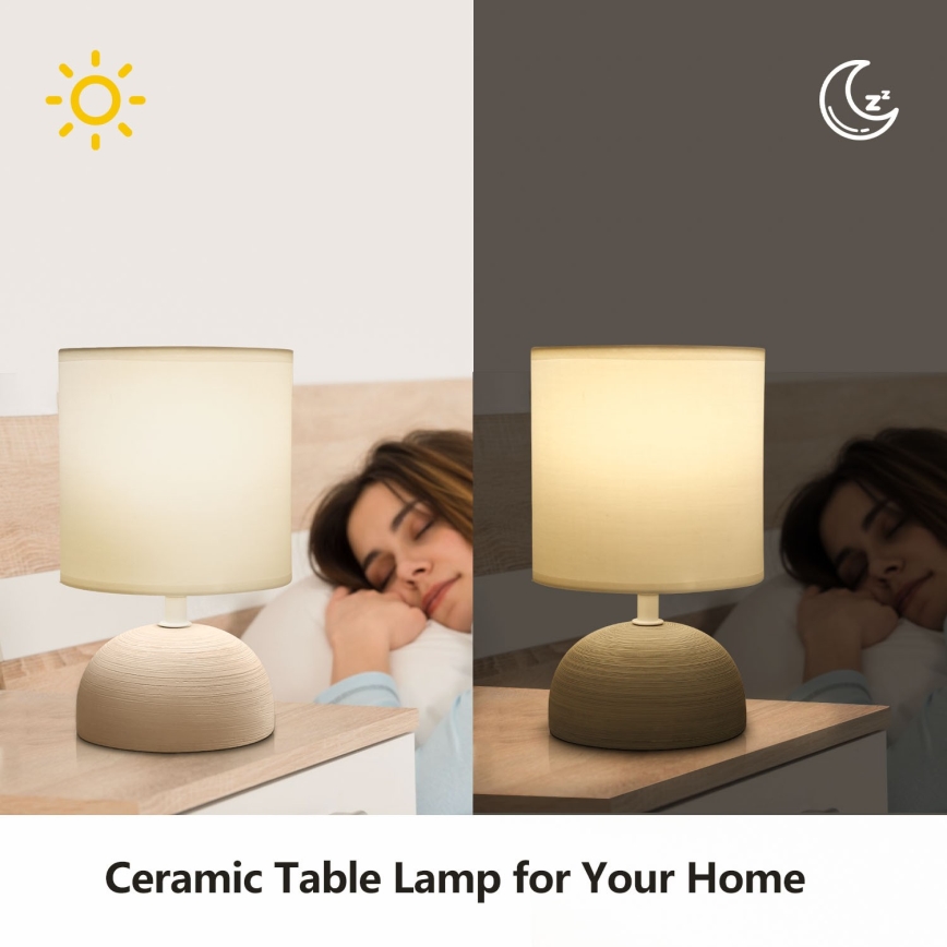 Aigostar - Stona lampa 1xE14/40W/230V bež/bela