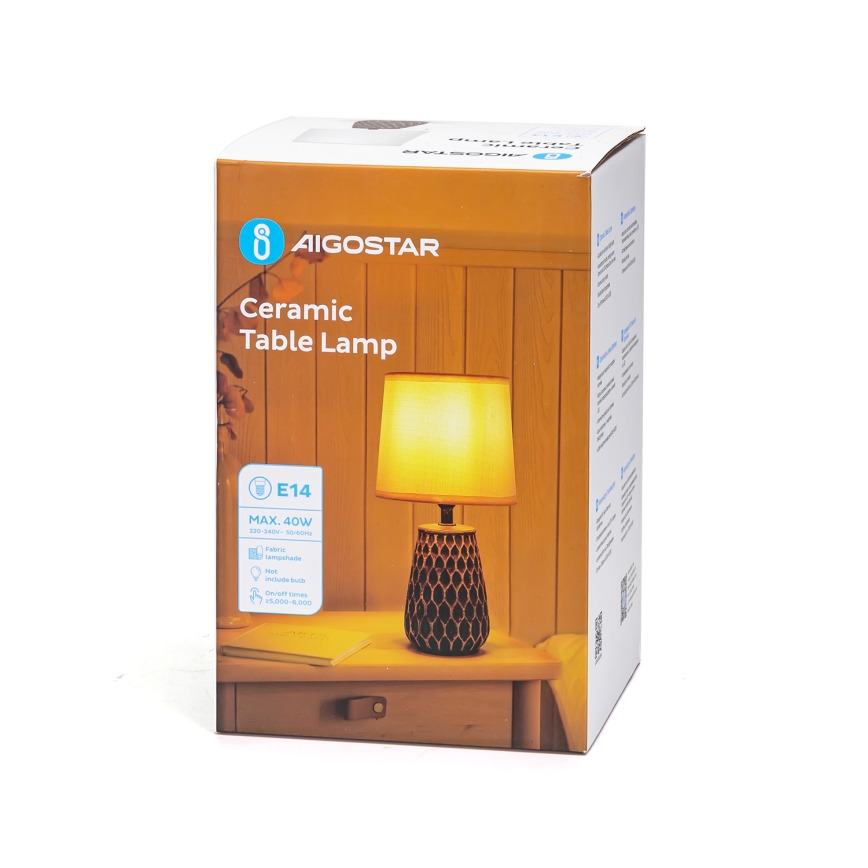 Aigostar - Stona lampa 1xE14/40W/230V crno