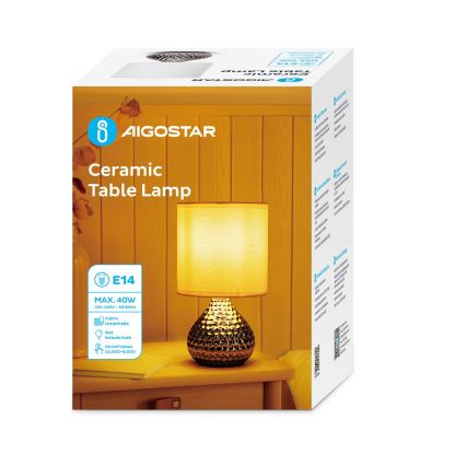 Aigostar - Stona lampa 1xE14/40W/230V krom