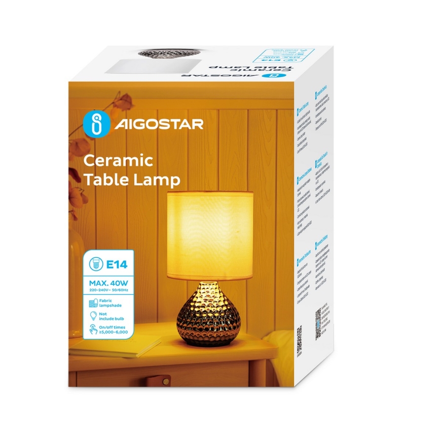 Aigostar - Stona lampa 1xE14/40W/230V krom