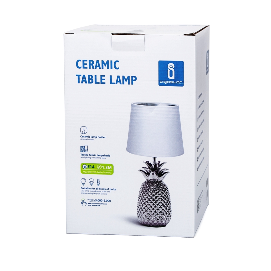 Aigostar - Stona lampa 1xE14/40W/230V krom