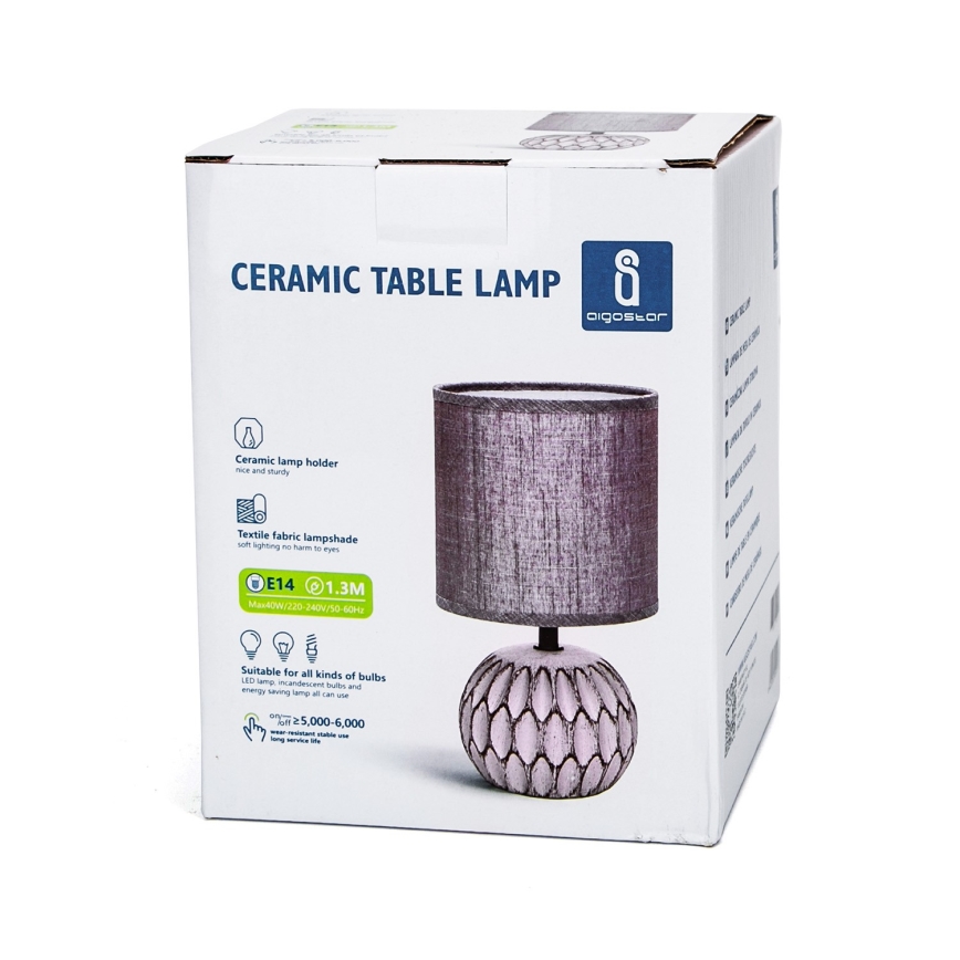 Aigostar - Stona lampa 1xE14/40W/230V ljubičasta