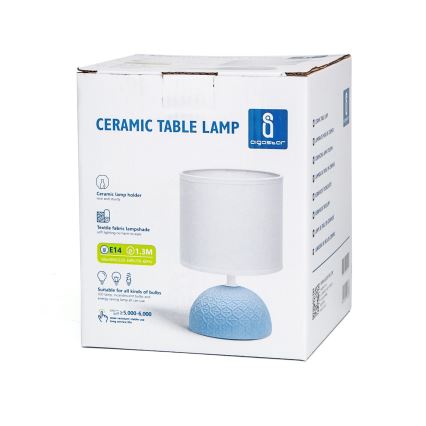 Aigostar - Stona lampa 1xE14/40W/230V plava/bela
