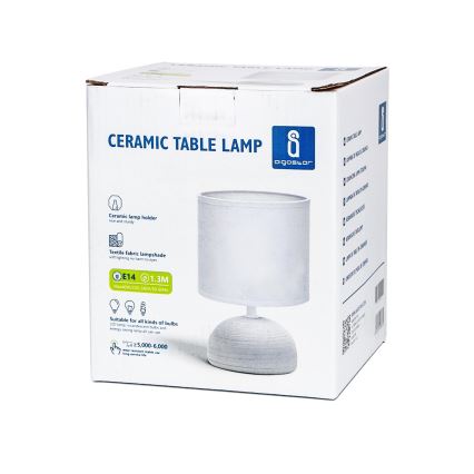 Aigostar - Stona lampa 1xE14/40W/230V sivo/bela