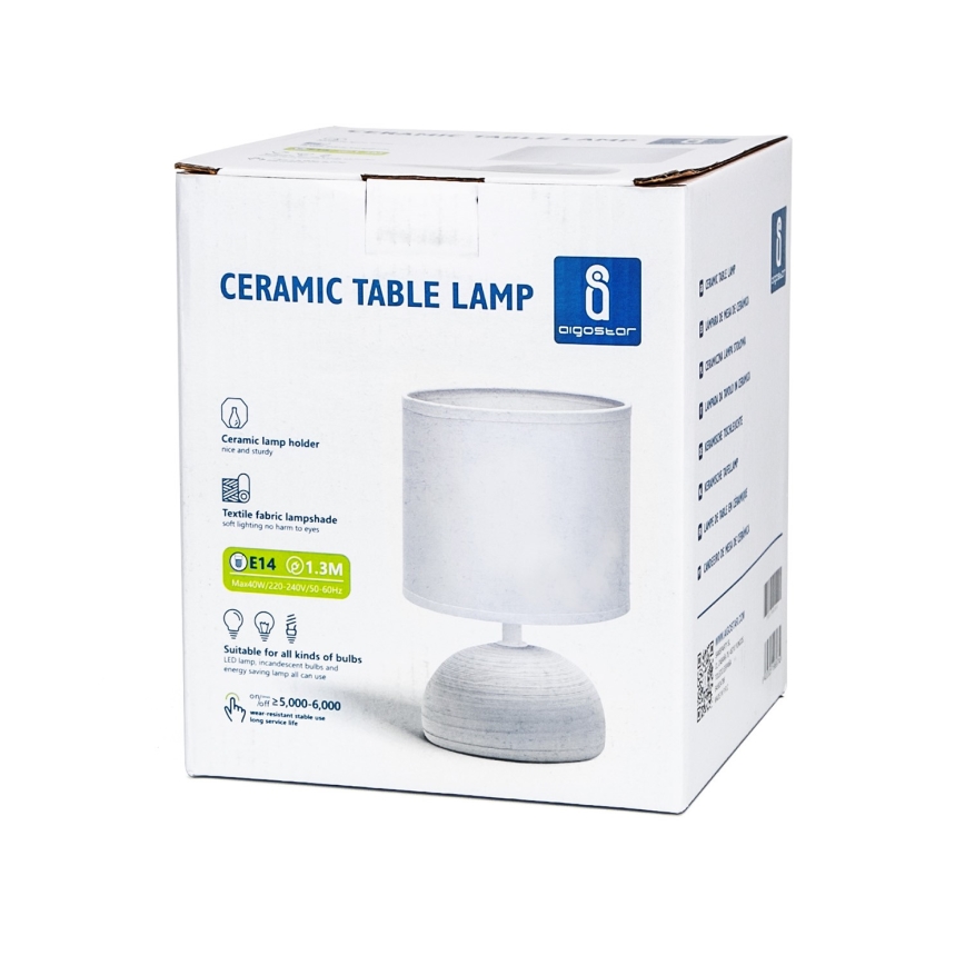 Aigostar - Stona lampa 1xE14/40W/230V sivo/bela