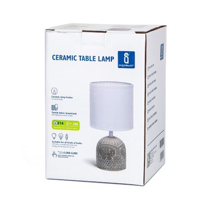 Aigostar - Stona lampa 1xE14/40W/230V sivo/bela
