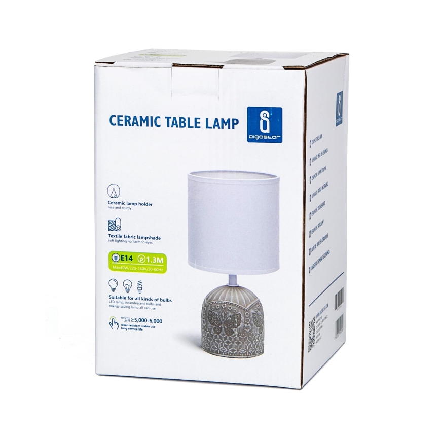 Aigostar - Stona lampa 1xE14/40W/230V sivo/bela