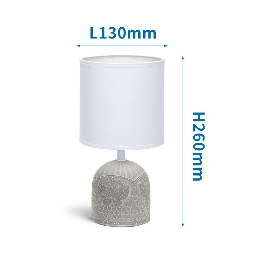 Aigostar - Stona lampa 1xE14/40W/230V sivo/bela