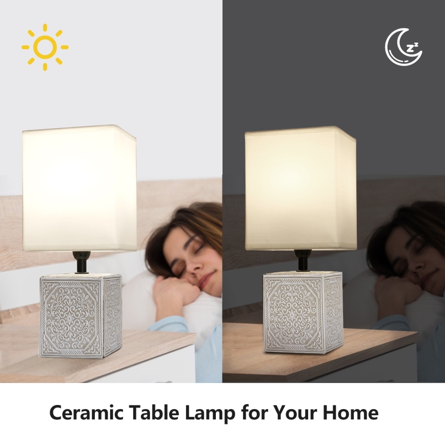 Aigostar - Stona lampa 1xE14/40W/230V sivo/bela
