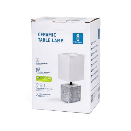Aigostar - Stona lampa 1xE14/40W/230V sivo/bela