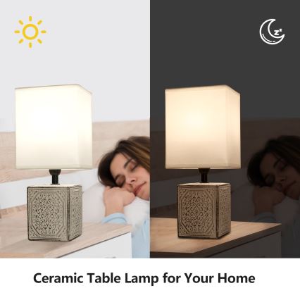 Aigostar - Stona lampa 1xE14/40W/230V sivo/bela