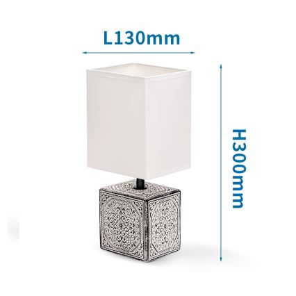 Aigostar - Stona lampa 1xE14/40W/230V sivo/bela
