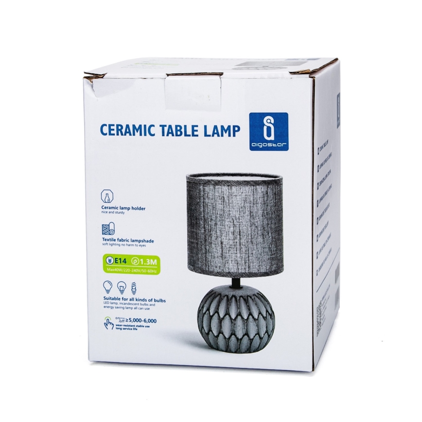 Aigostar - Stona lampa 1xE14/40W/230V sivo