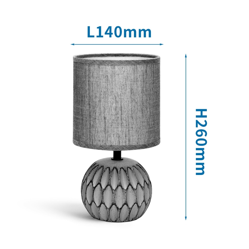 Aigostar - Stona lampa 1xE14/40W/230V sivo