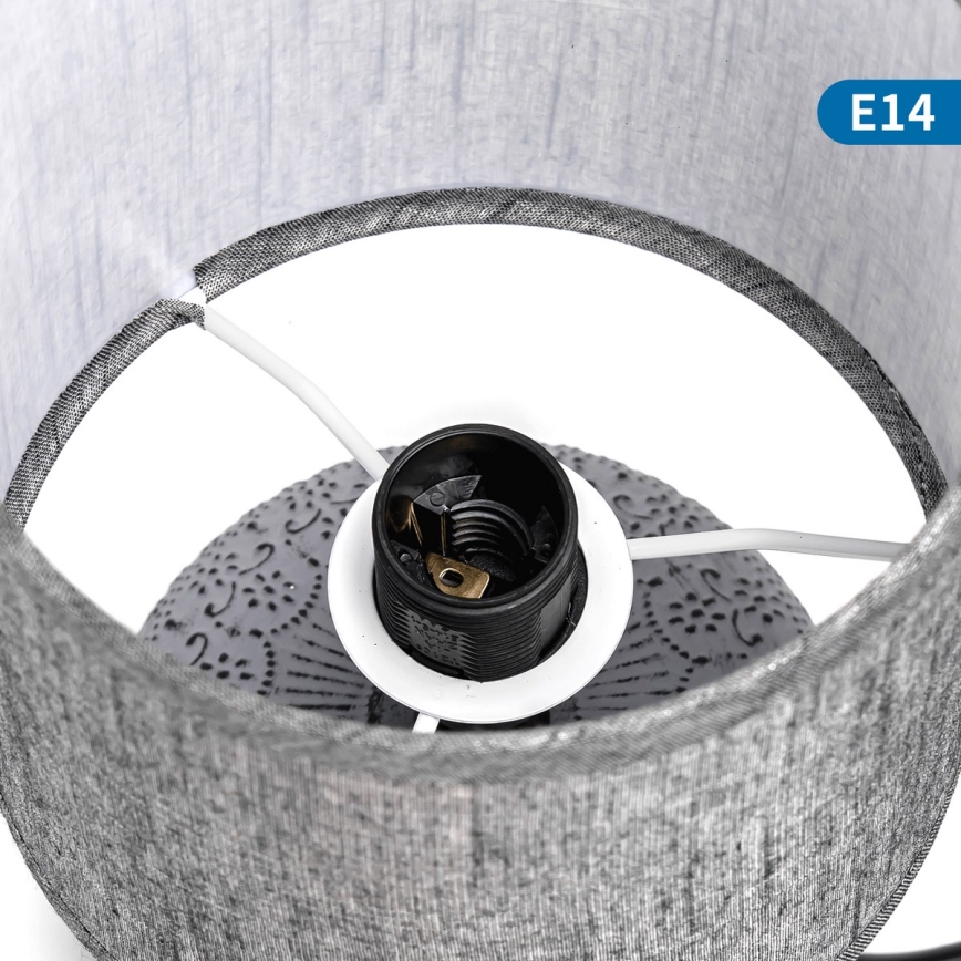 Aigostar - Stona lampa 1xE14/40W/230V sivo