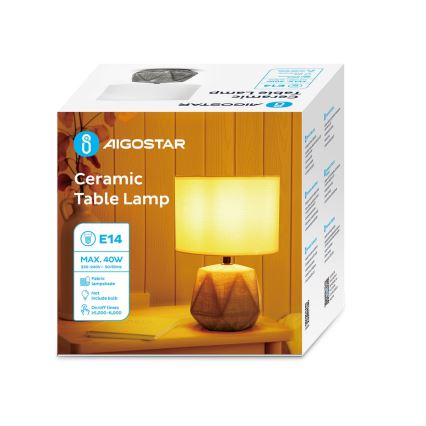 Aigostar - Stona lampa 1xE14/40W/230V sivo