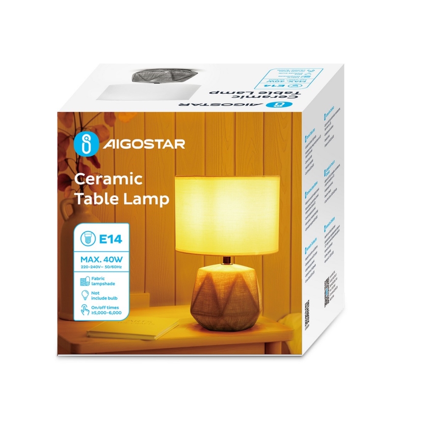 Aigostar - Stona lampa 1xE14/40W/230V sivo