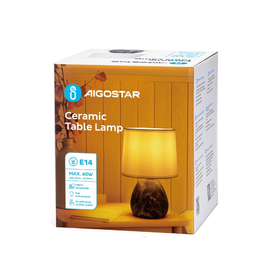 Aigostar - Stona lampa 1xE14/40W/230V sivo