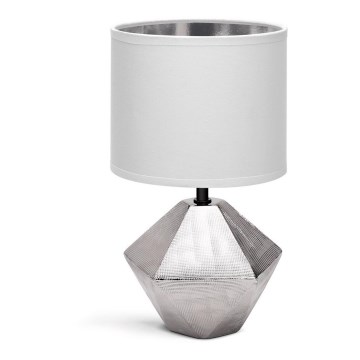 Aigostar - Stona lampa 1xE14/40W/230V srebrno/bela